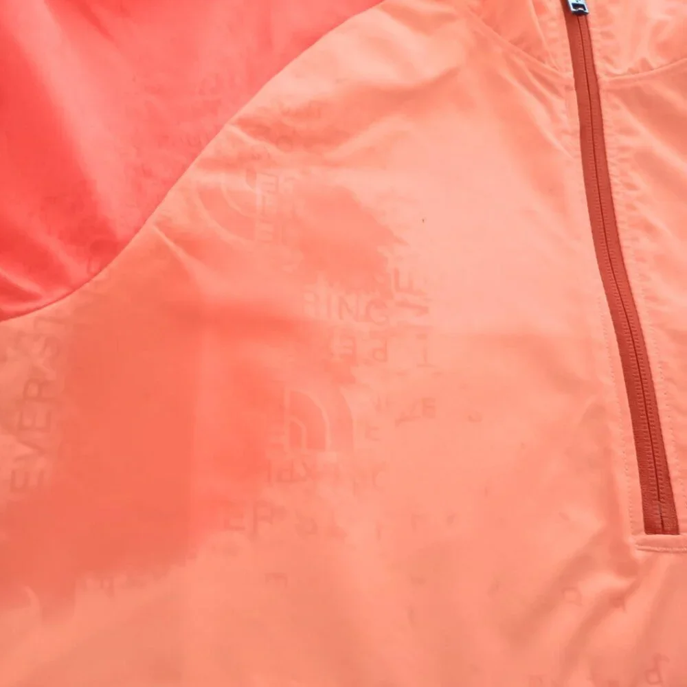 The North Face Youth XL Windbreaker Jacket Orange Colorblock Hooded Lightweight